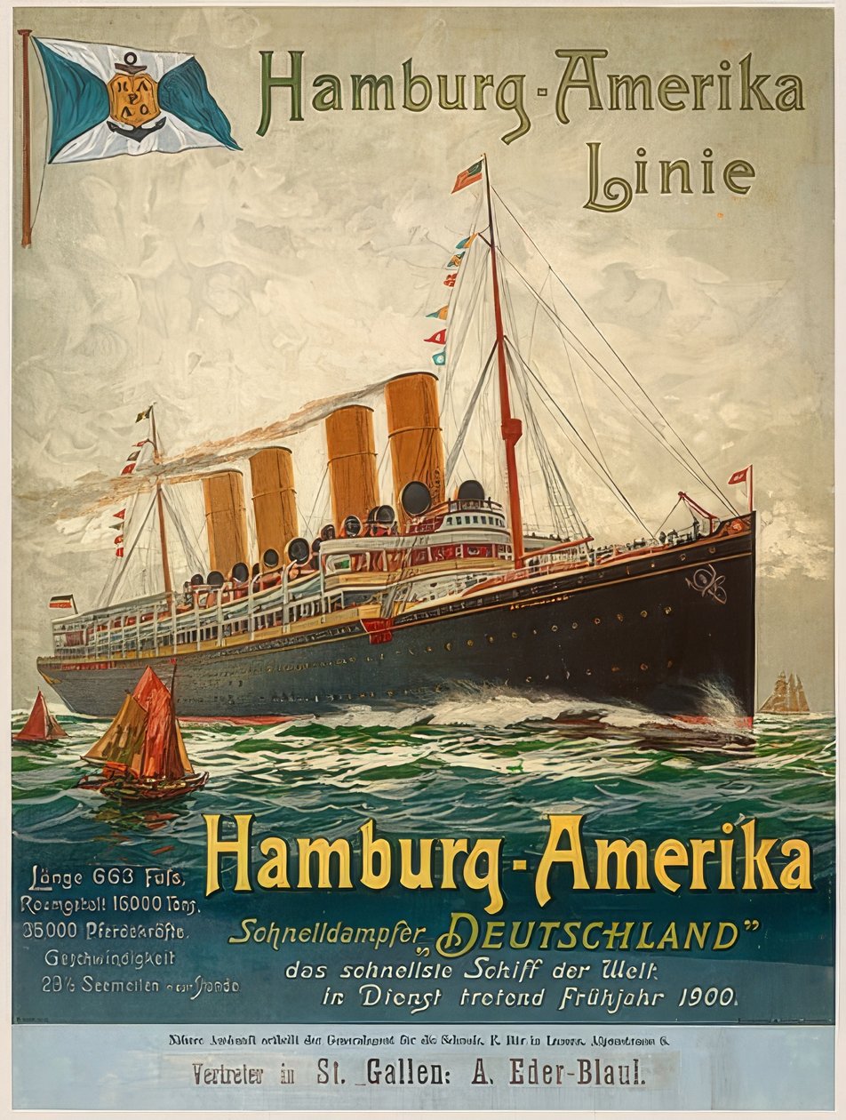 Hamburg-America Line. Tyskland, Hamburg, 1899 av Unbekannt