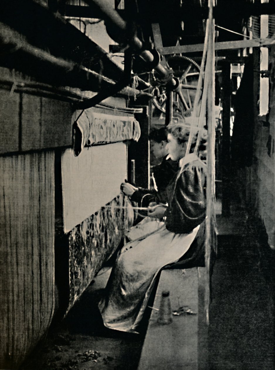 Hammersmith mattvävning på Merton Abbey Works, . av Unbekannt