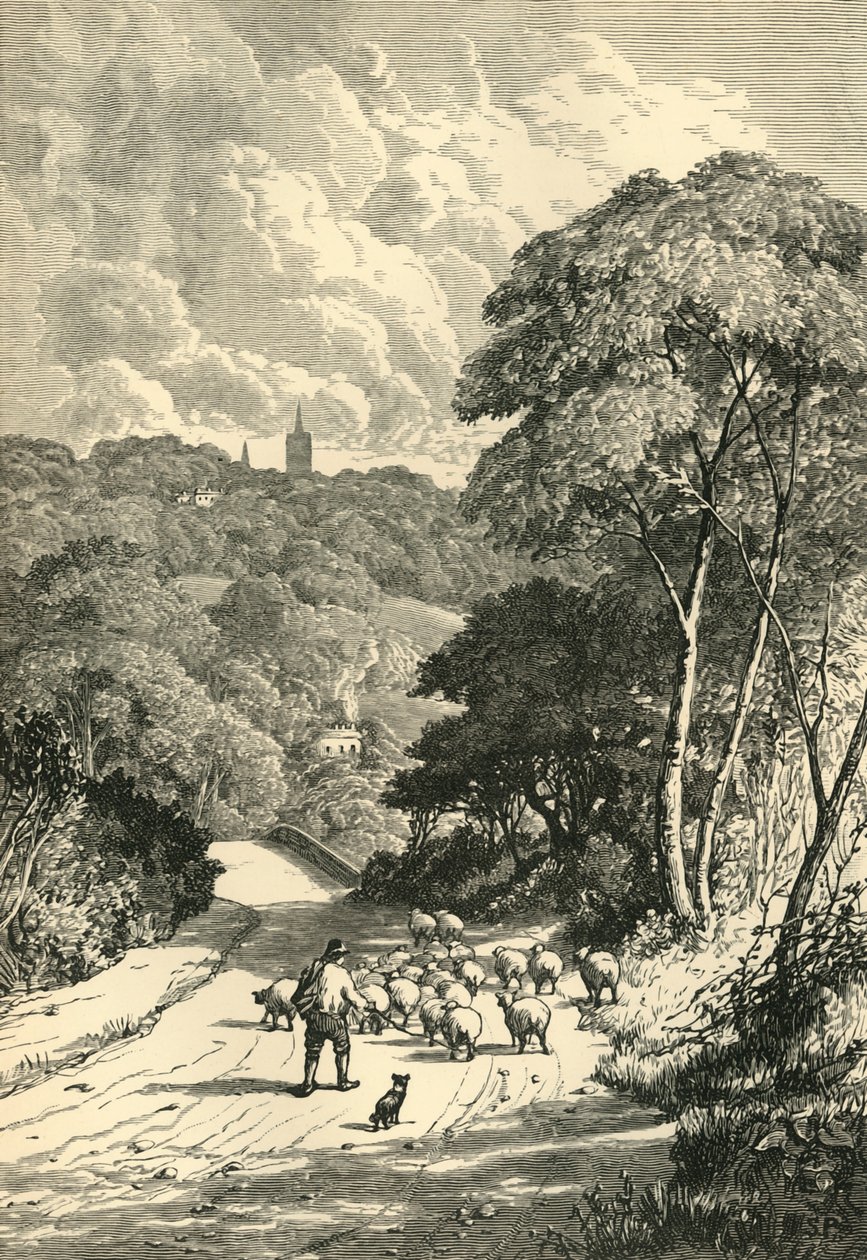 Hampstead, från Kilburn Road, c1876. av Unbekannt
