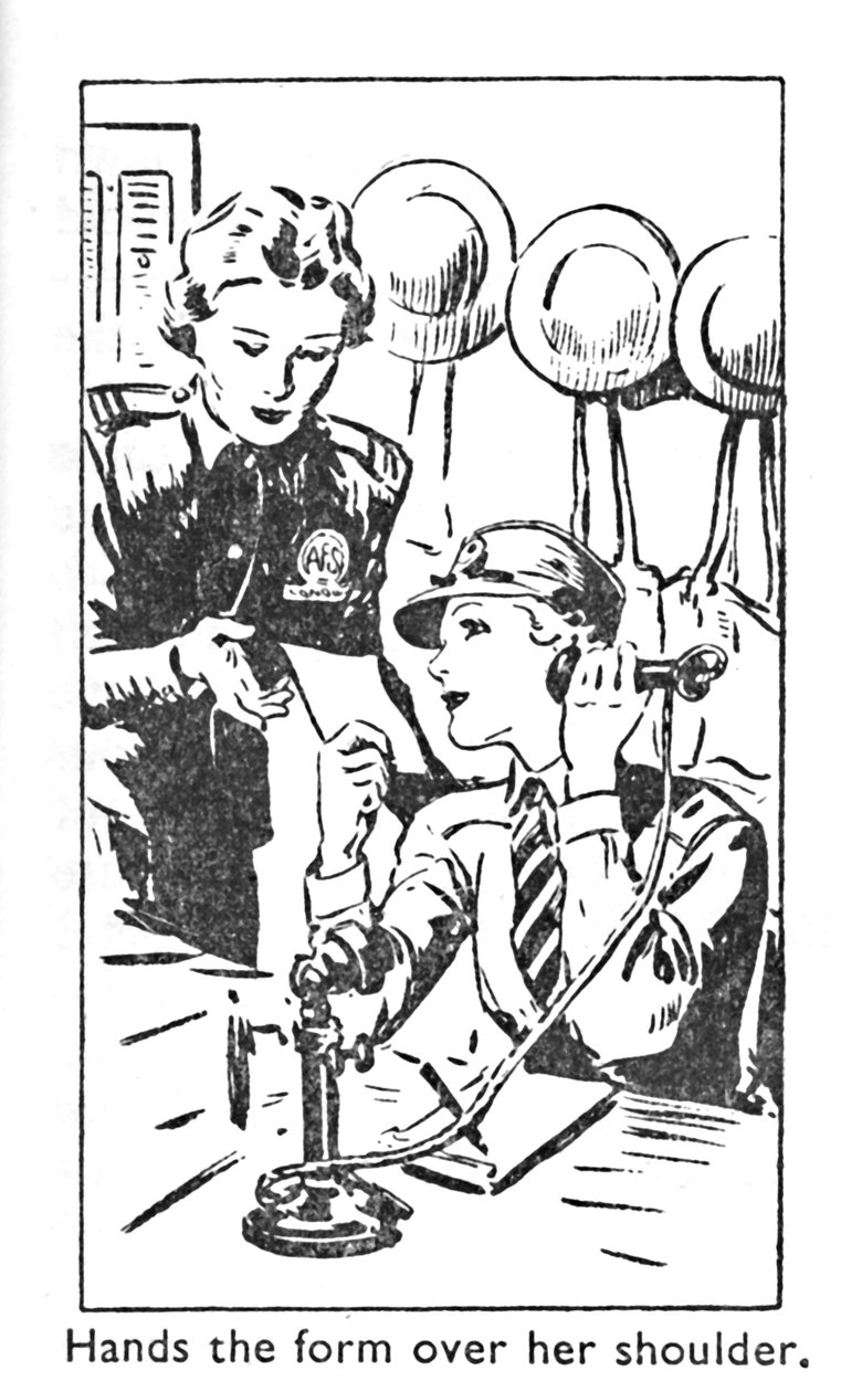Räcker formuläret över hennes axel, 1940 av Unbekannt