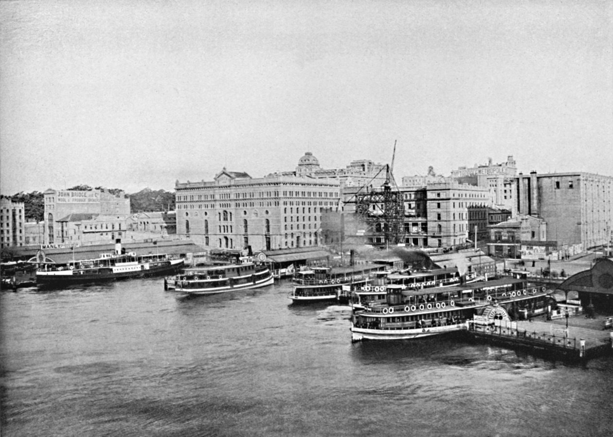 Harbour Ferry Boats vid Circular Quay, c1900. av Unbekannt
