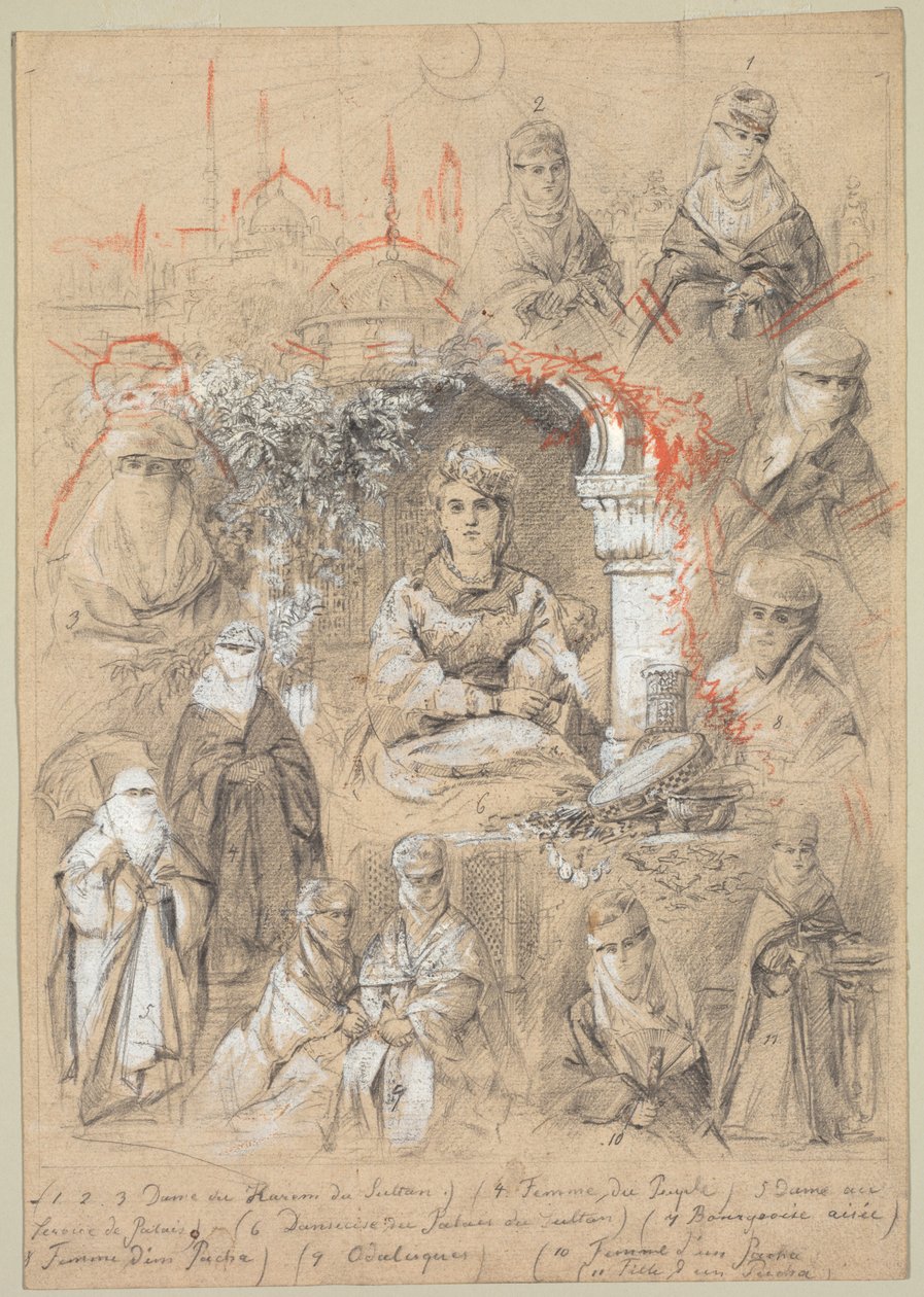 Haremskvinnor, 1800-tal. av Unbekannt