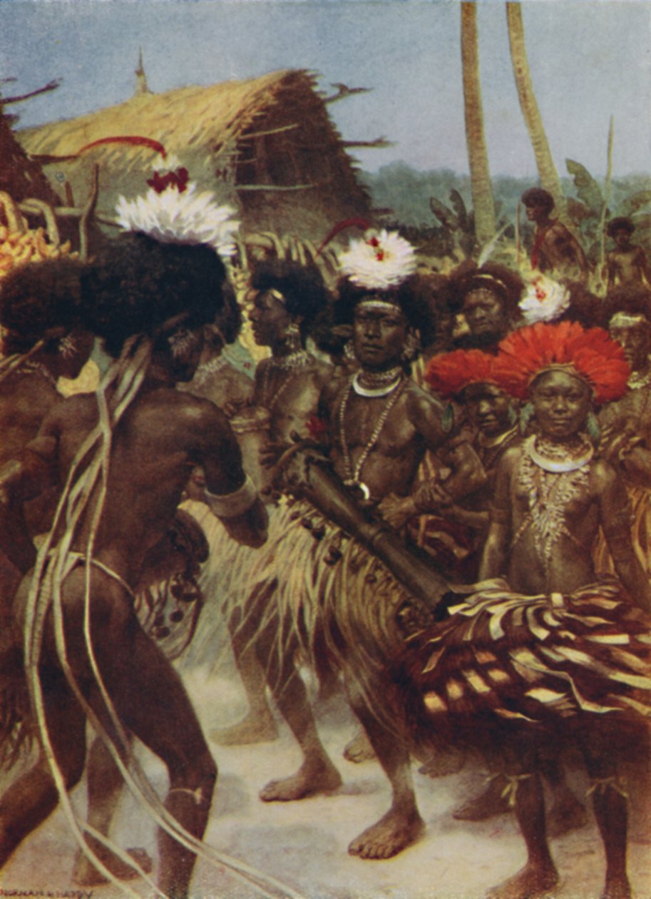 Harvest Dance, Nya Guinea, 1923. av Unbekannt