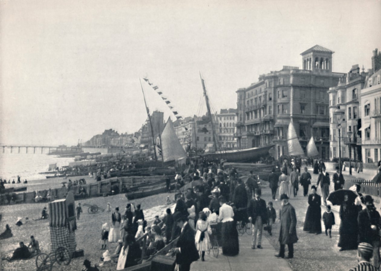 Hastings - The Front, Showing Pier, 1895 av Unbekannt