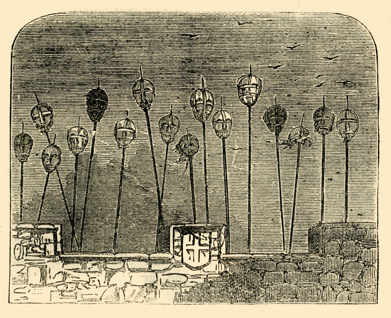 Heads on Old London Bridge, c1872. av Unbekannt