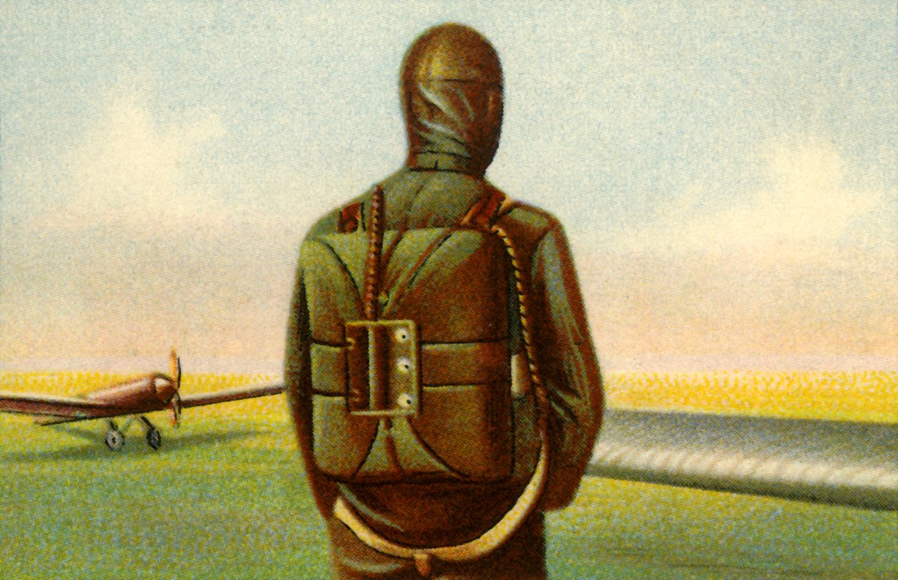 Heinecke fallskärm, c1918, 1932. av Unbekannt