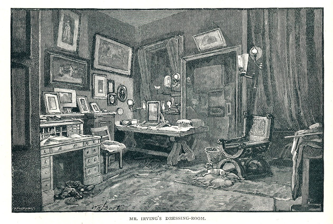 Henry Irvings omklädningsrum, 1891 av Unbekannt