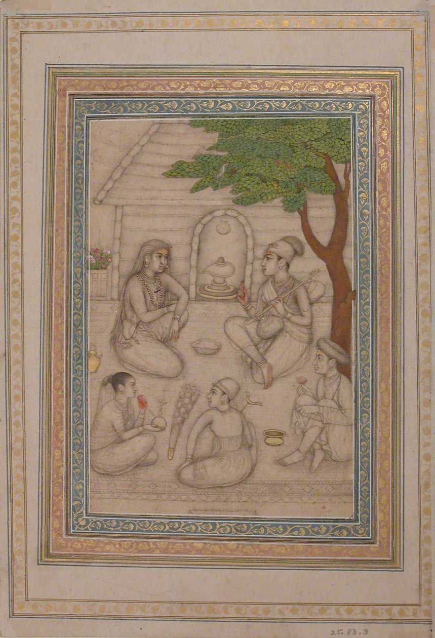 Hinduer samtalar inför en helgedom, 1600-talet. av Unbekannt