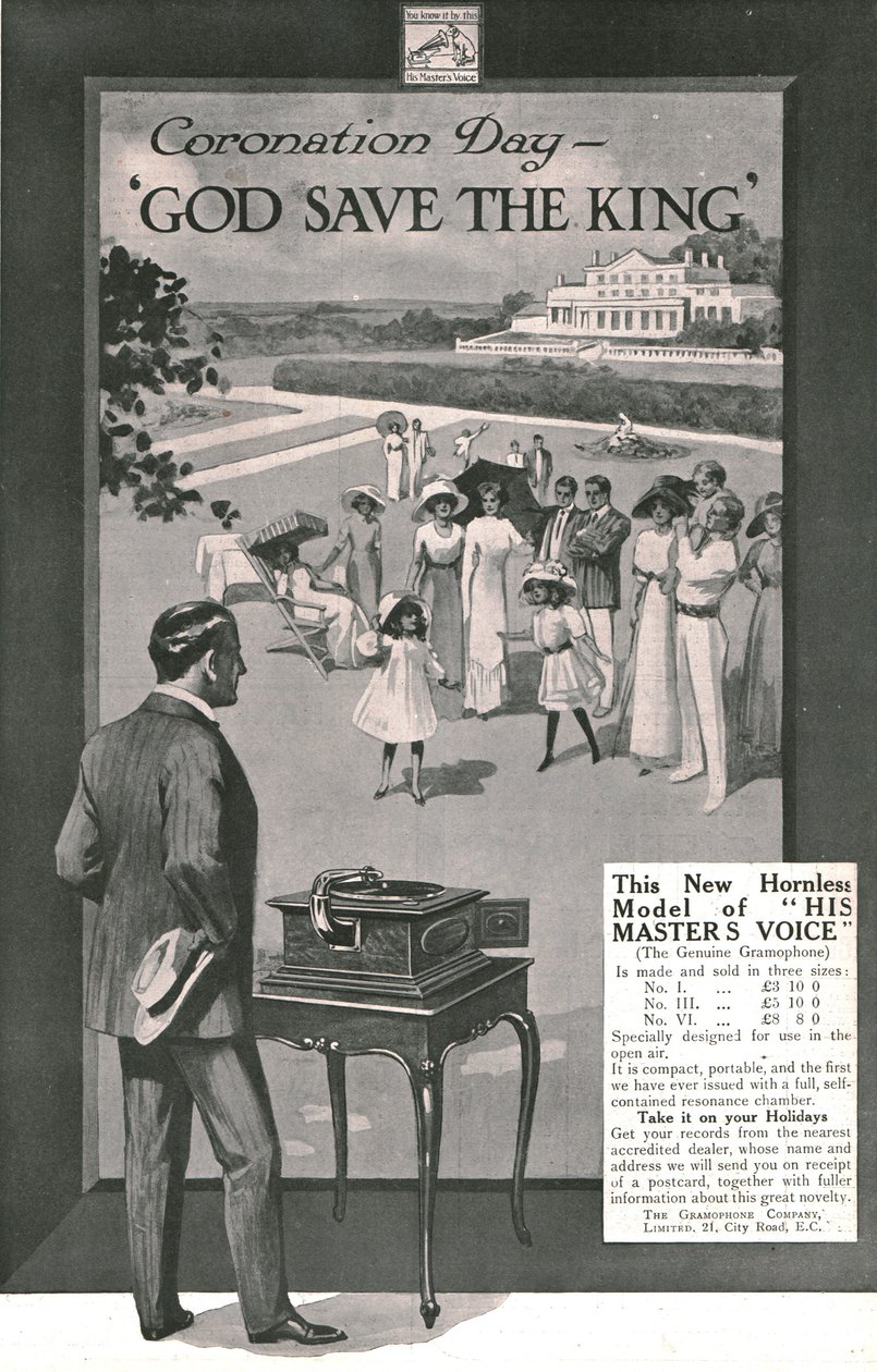 His Masters Voice-annons, 1911. av Unbekannt