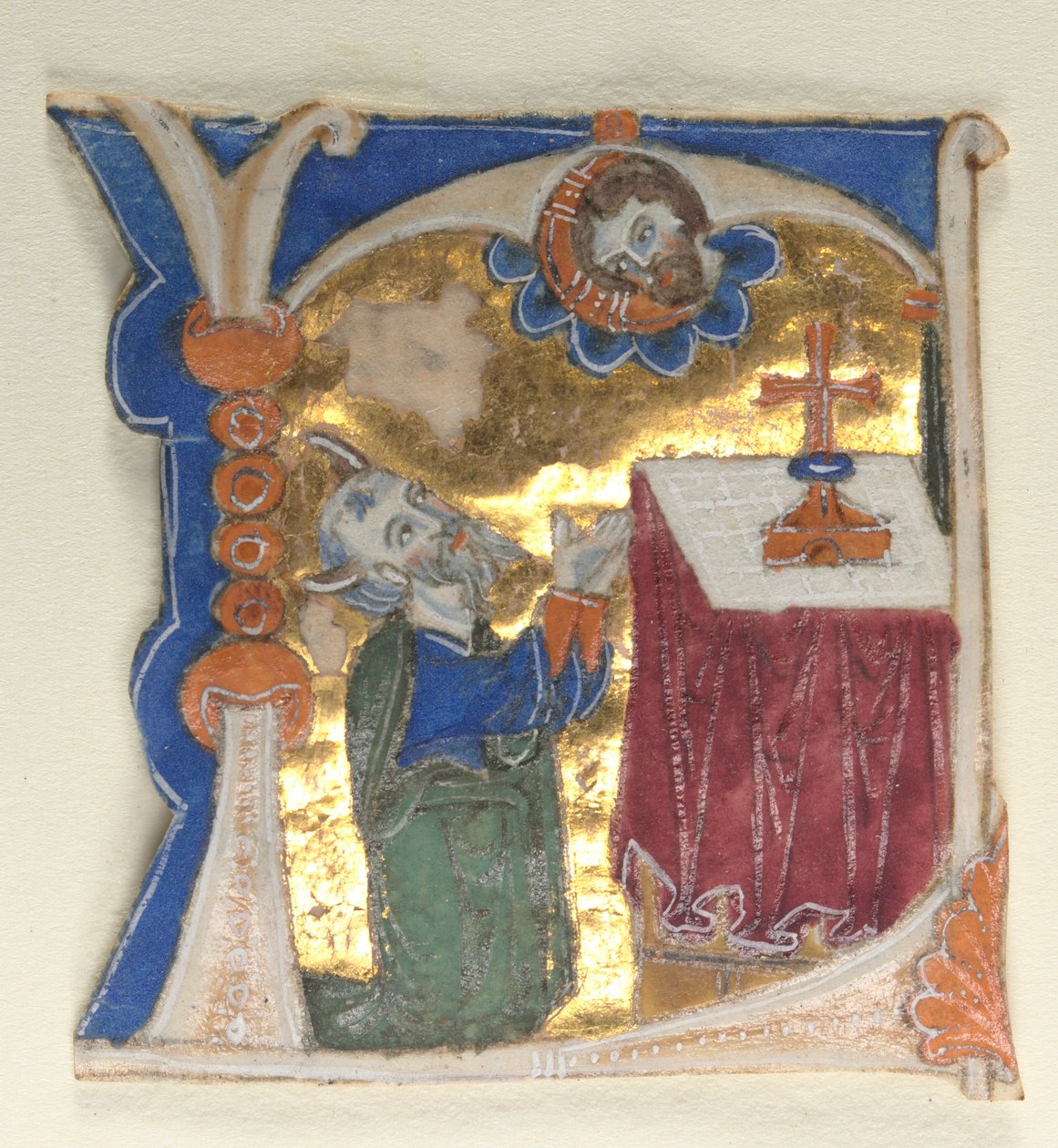 Historikerad initial utskuren ur en bibel, 1200-talet. av Unbekannt