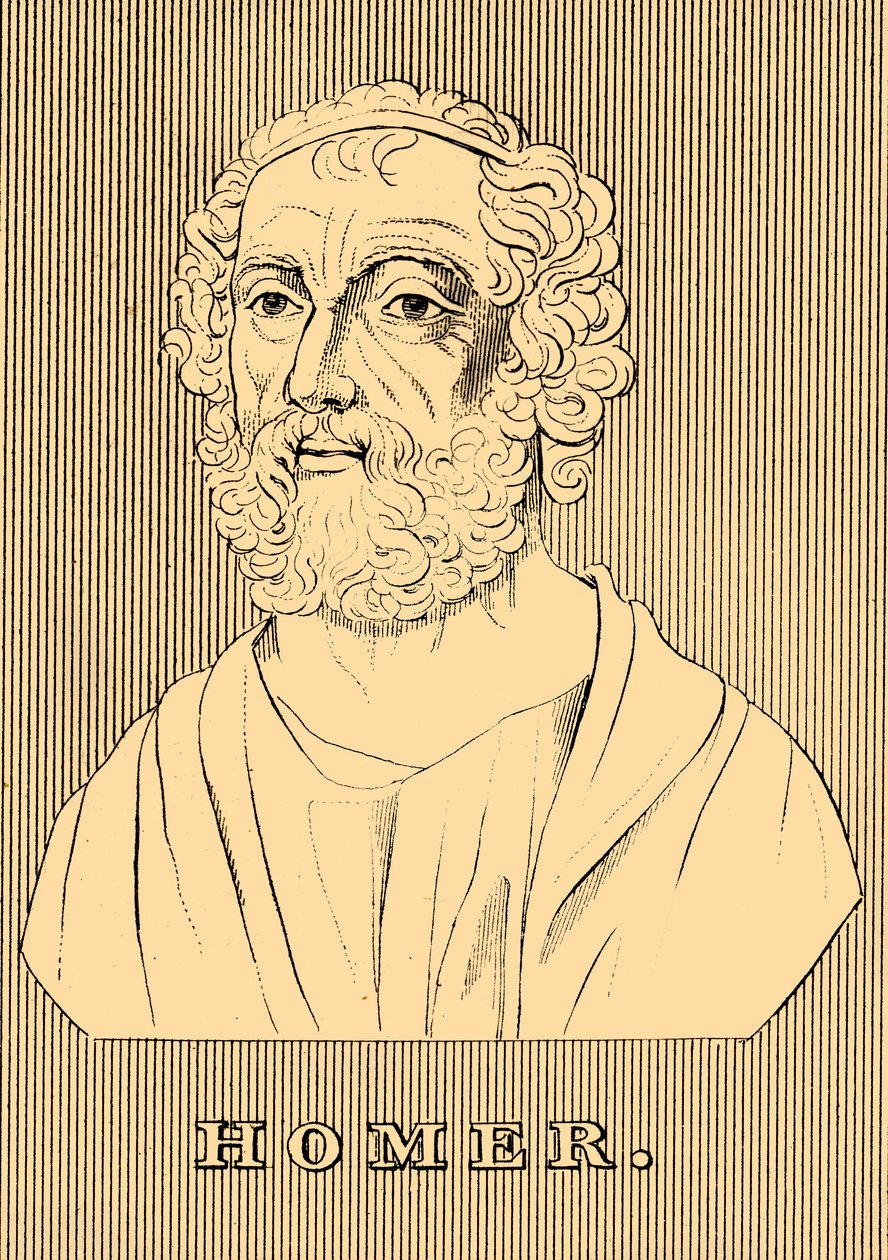 Homeros, c800-701 f.Kr., 1830. av Unbekannt
