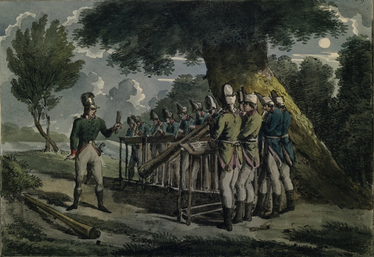 Hornorkester, ca 1820 av Unbekannt