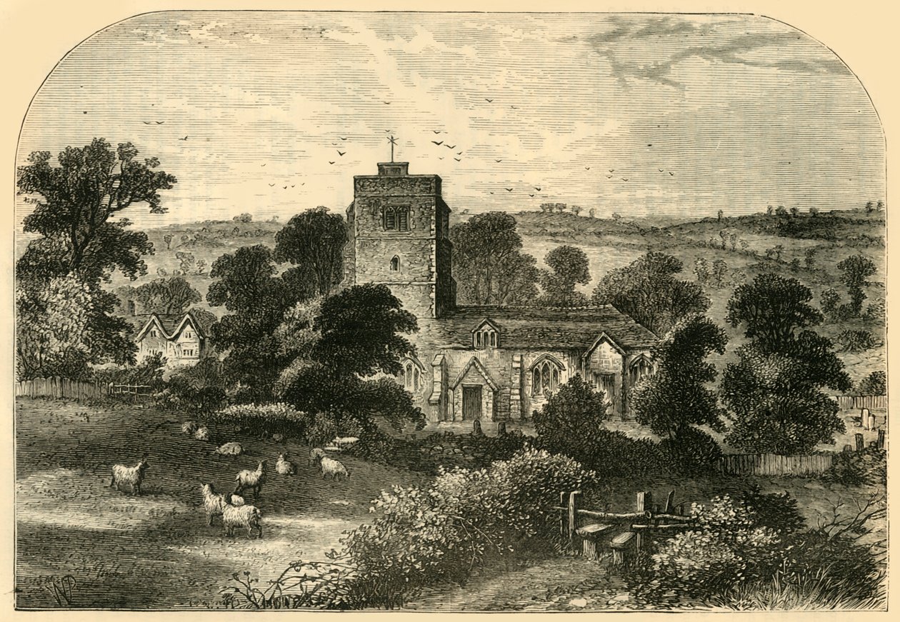 Hornsey kyrka 1750, c1876. av Unbekannt