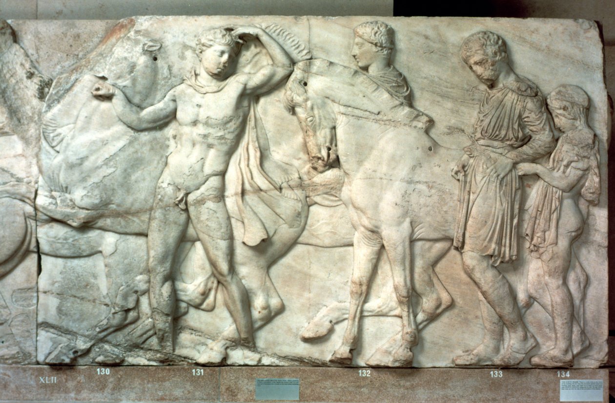 Ryttare från Parthenonfrisen, 438-432 f.Kr av Unbekannt
