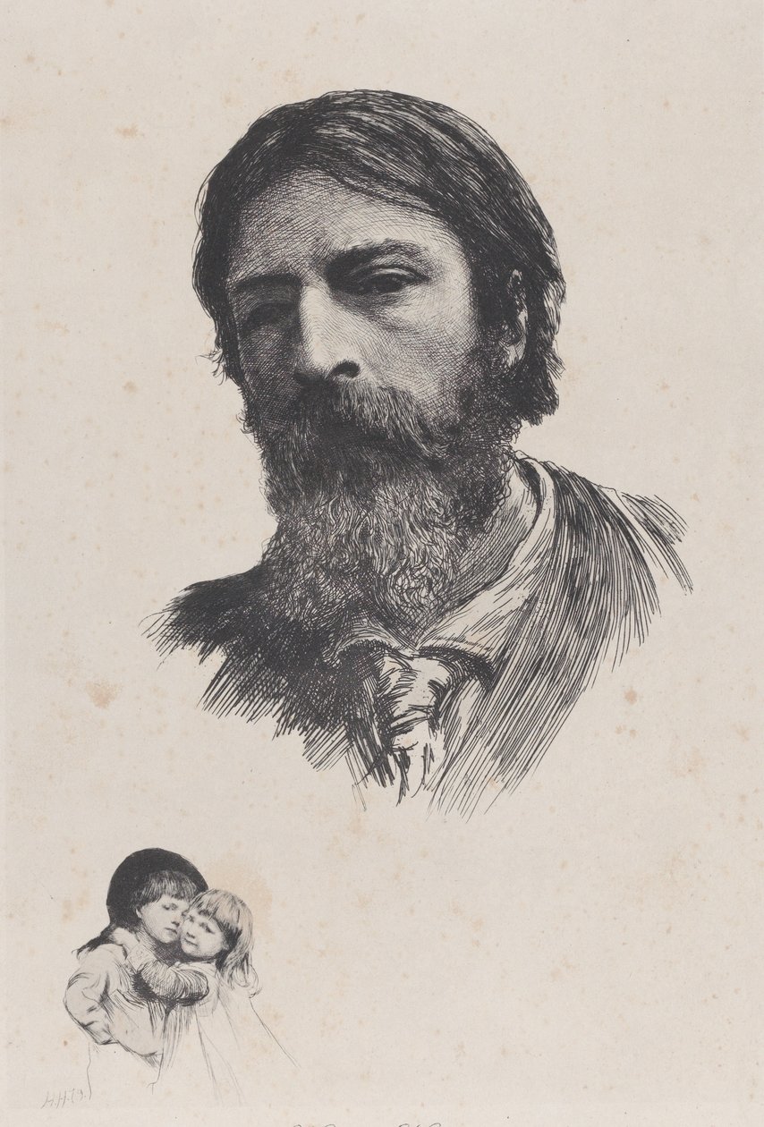 Hubert Herkomer A.R.A. och hans barn, efter 1879. av Unbekannt
