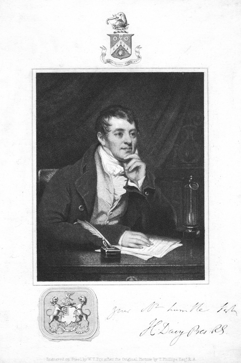 Humphry Davy, engelsk kemist, 1821 av Unbekannt