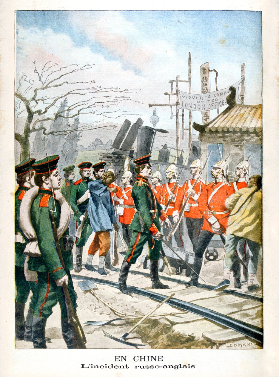 I Kina, Incident between Russians and English, 1901 av Unbekannt