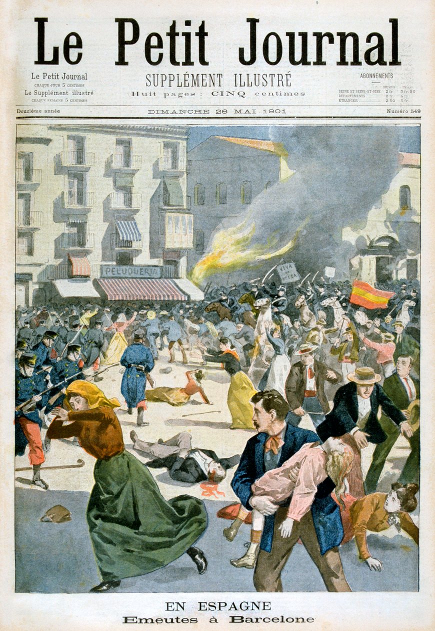 I Spanien utbröt upplopp i Barcelona 1901 av Unbekannt