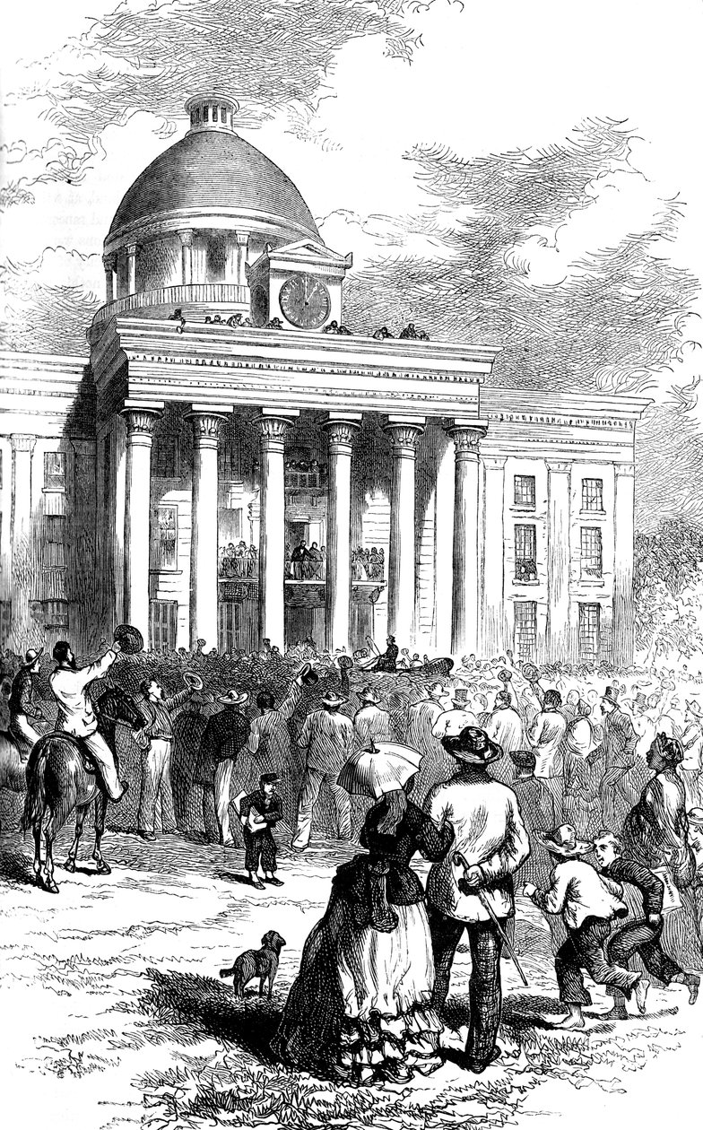 Invigning av Jefferson Davis, Montgomery, Alabama, 1861 c1880 av Unbekannt