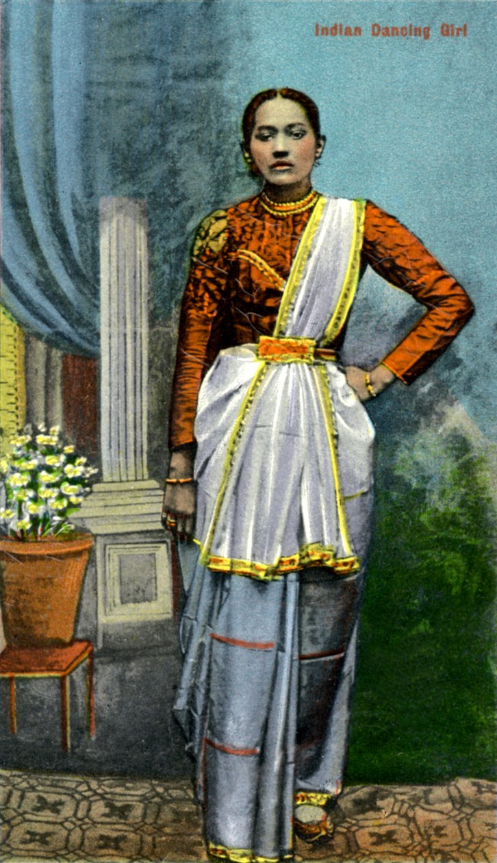 Indisk dansande flicka, Indien, tidigt 1900-tal av Unbekannt