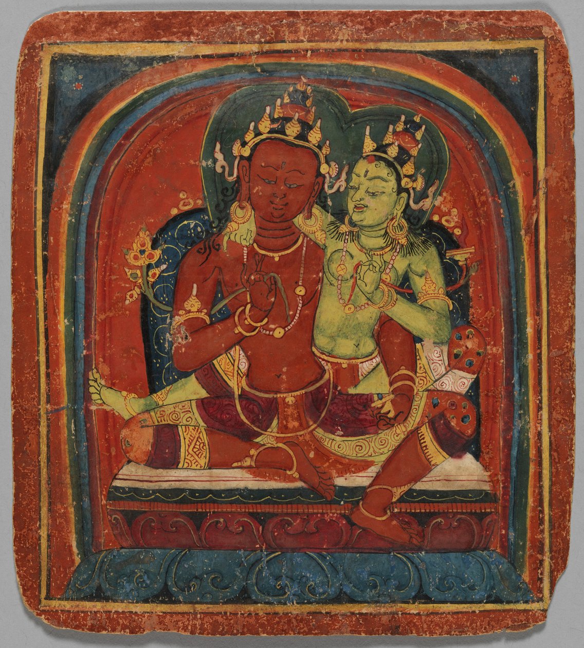Initieringskort Tsakalis: Bodhisattva Samantabhadhra, tidigt 1400-tal. av Unbekannt