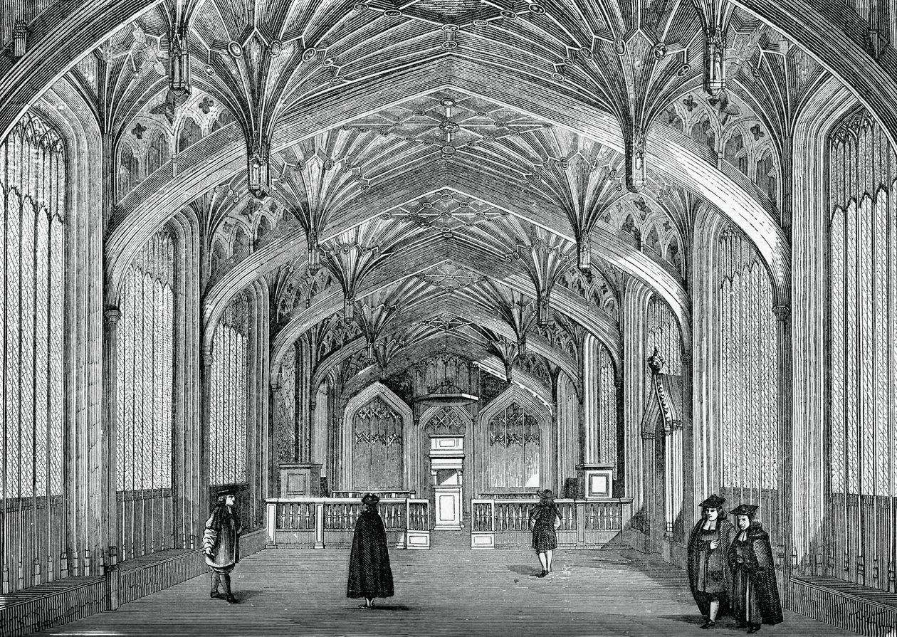 Interiör, Oxford University, c1700-talet, 1870 av Unbekannt