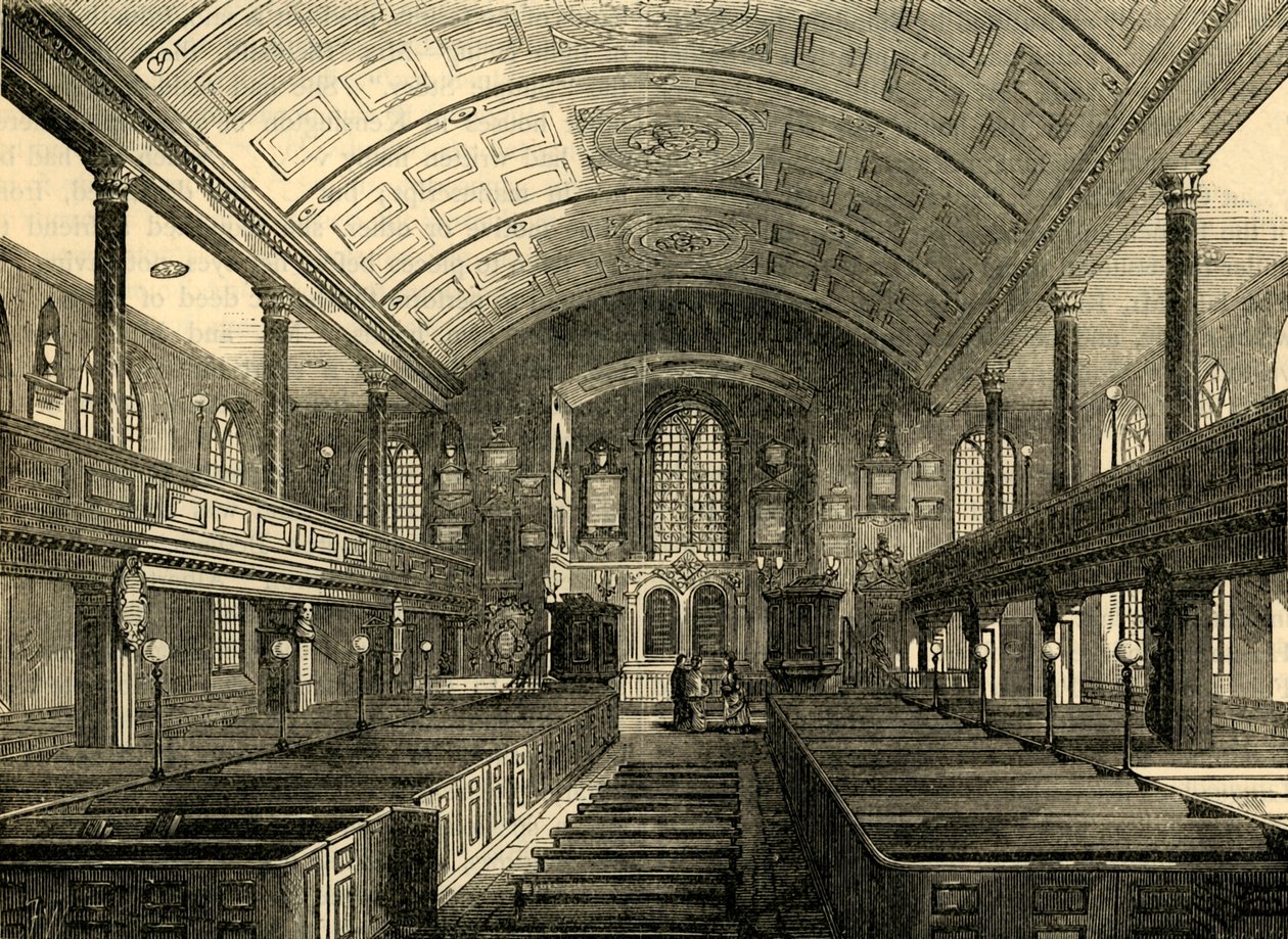 Interiör av Kensington Church, 1850, c1876. av Unbekannt