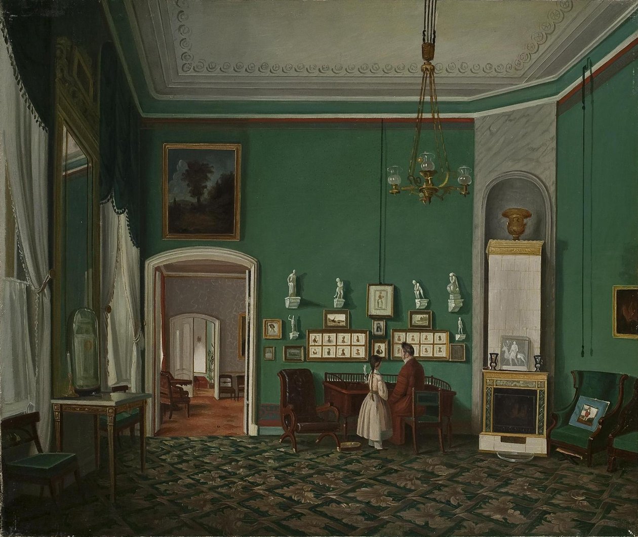 Interiör med en Enfilade, 1830-tal av Unbekannt