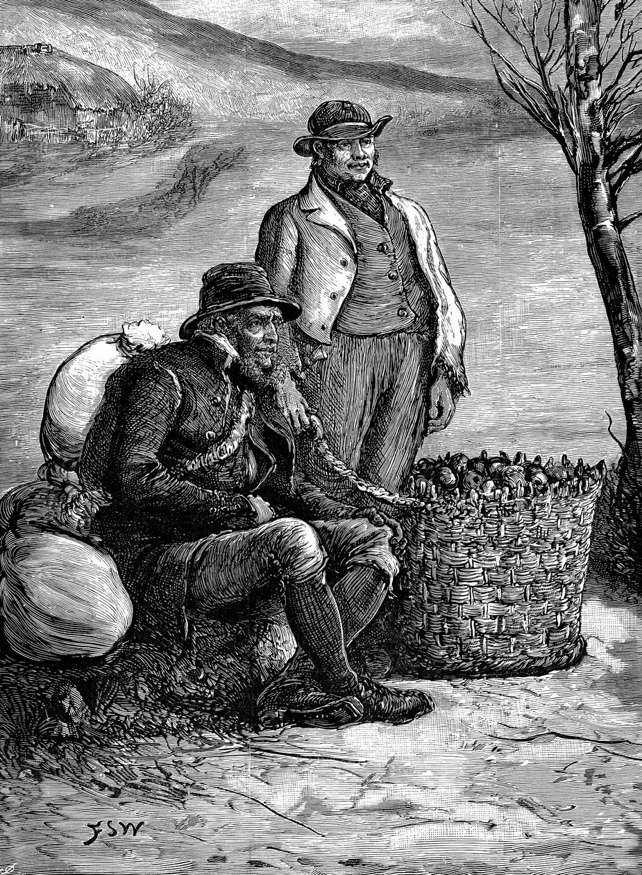 Irländska bönder som bär hem sin utsädespotatis, 1888 av Unbekannt