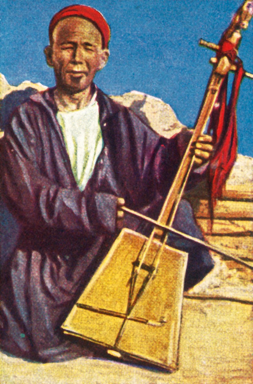 Ambulerande musiker, Mongoliet, c1928. av Unbekannt