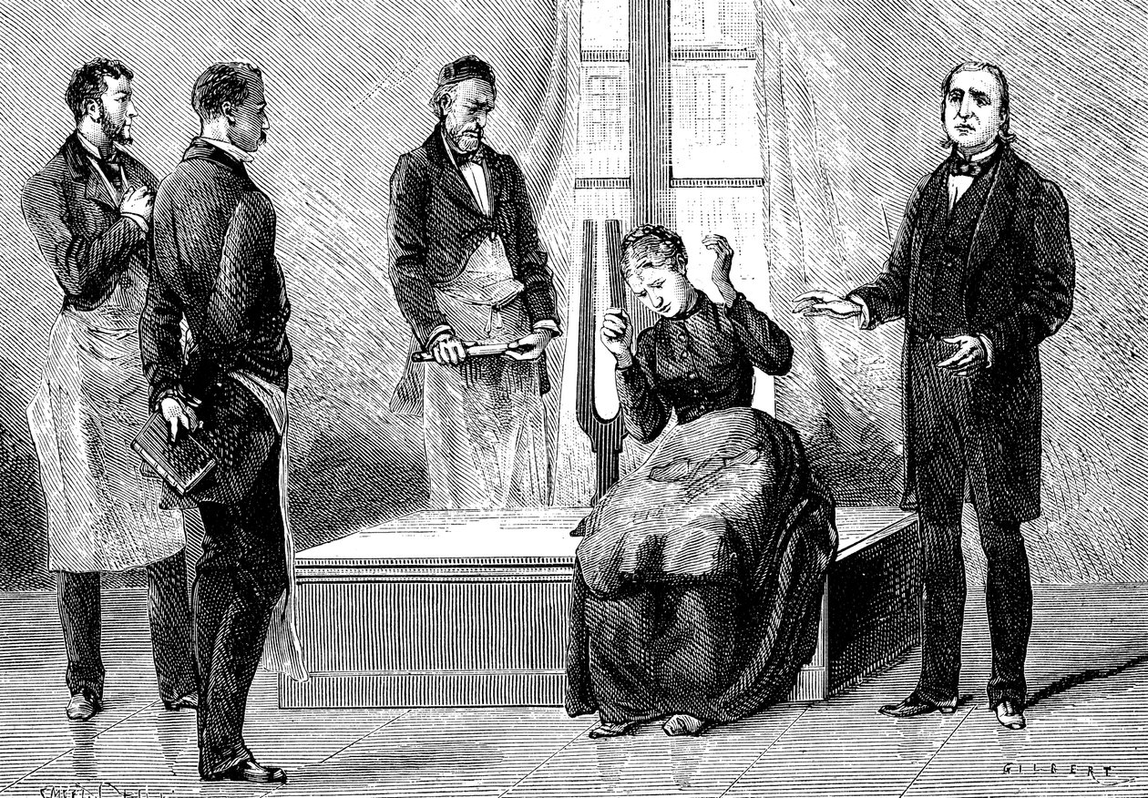 Jean Martin Charcot demonstrerar hypnos, 1879 av Unbekannt