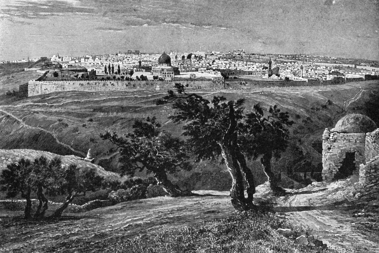 Jerusalem, från Oljeberget, 1902 av Unbekannt