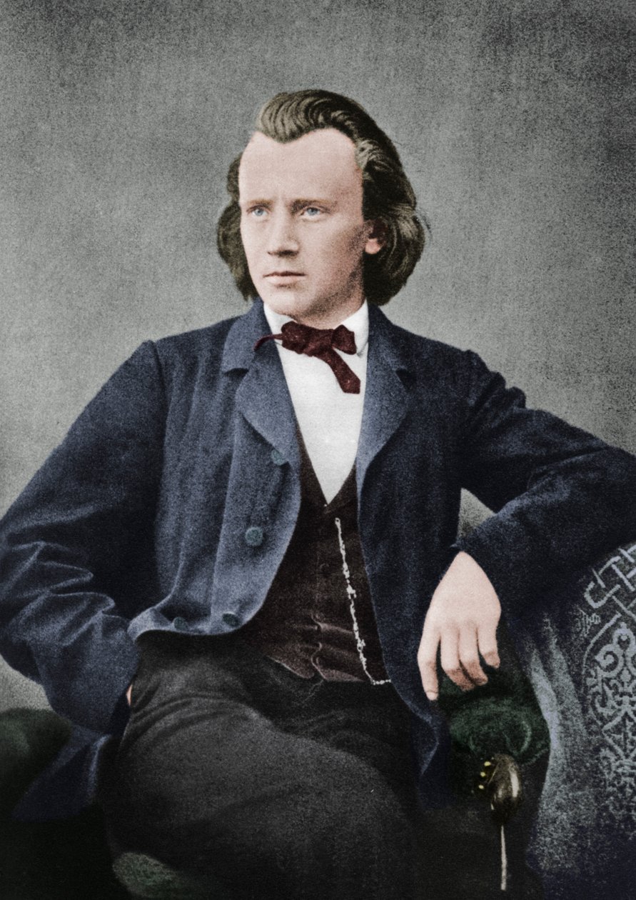 Johannes Brahms 1833-1897, tysk kompositör och pianist, c1866 av Unbekannt