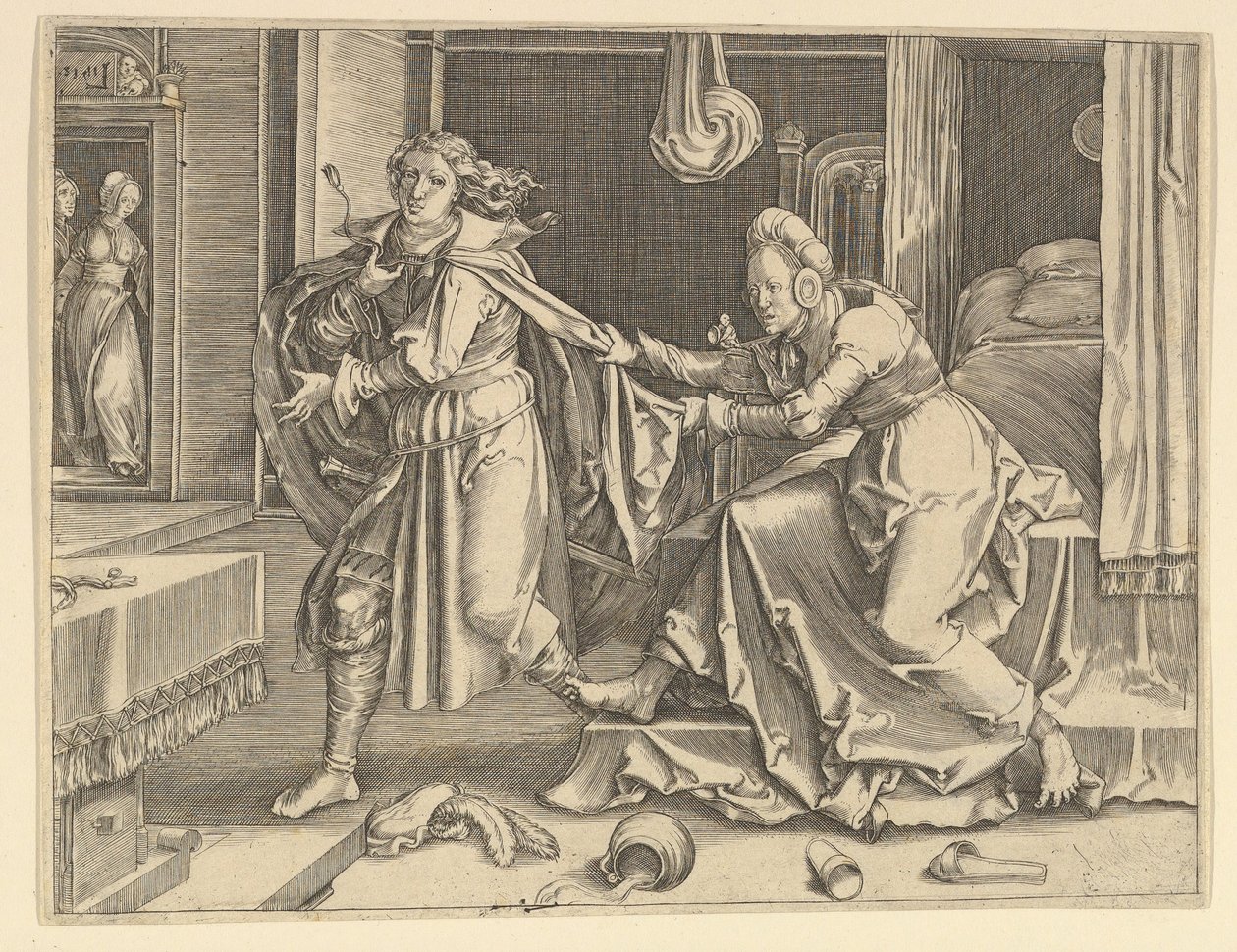 Josef och Potifars hustru kopia, 1600-talet. av Unbekannt