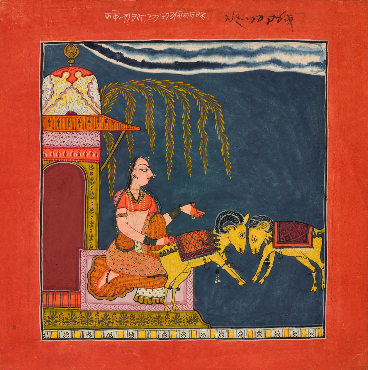 Kacheli Ragini, från Ragamala, Ka. 1710. av Unbekannt