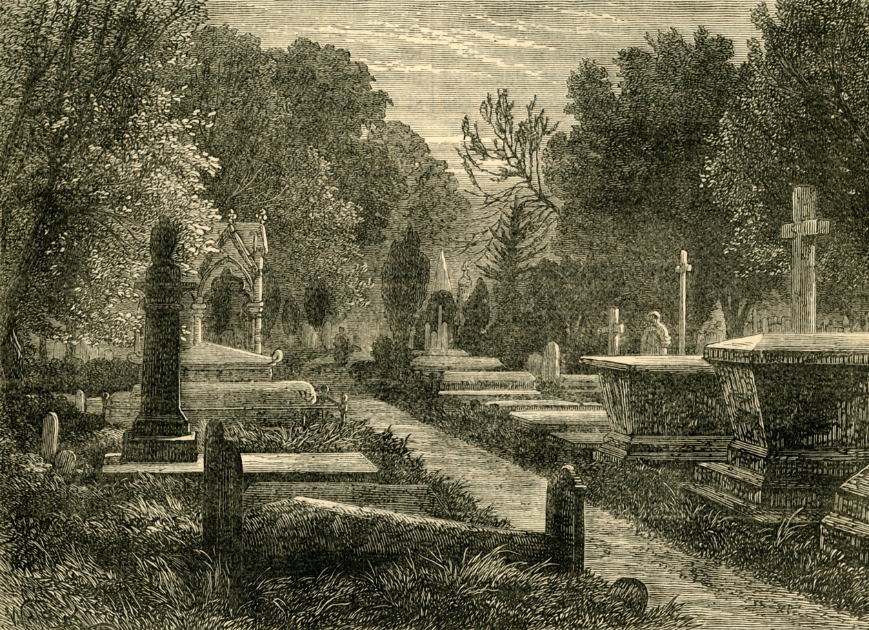 Kensal Green Cemetery, c1876. av Unbekannt