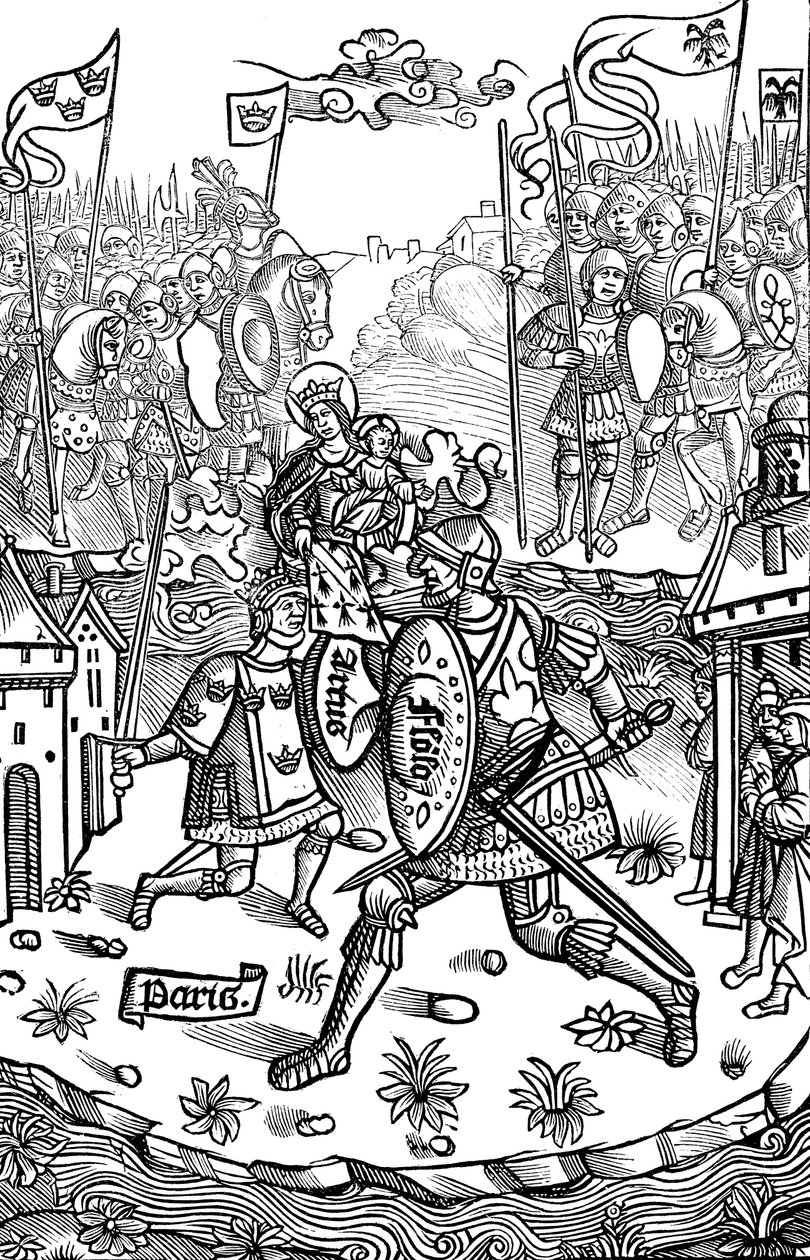 Kung Arthur slåss mot en jätte, 1514 av Unbekannt