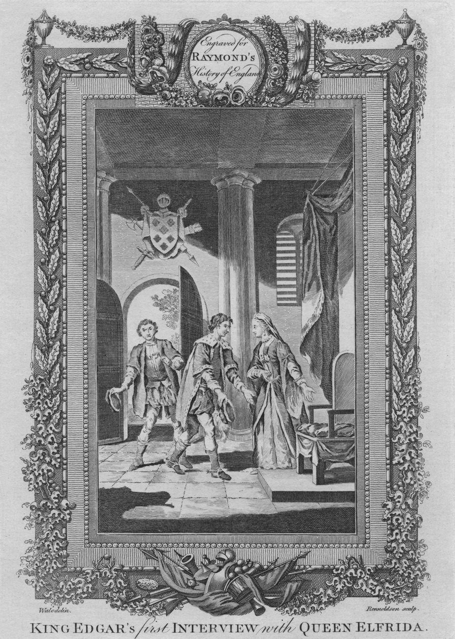 Kung Edgars första intervju med drottning Elfrida, c1787 av Unbekannt