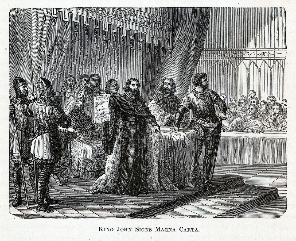 Kung John undertecknar Magna Carta, 1882 av Unbekannt
