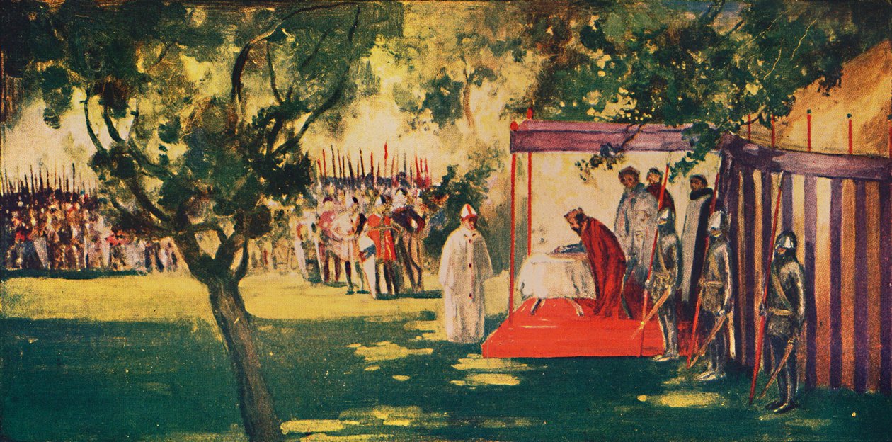 Kung John undertecknade Magna Charta i Runnydale, 1912 av Unbekannt