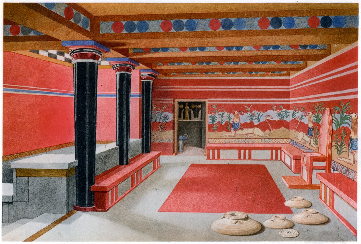 King Minoss tronrum, Knossos, Kreta av Unbekannt