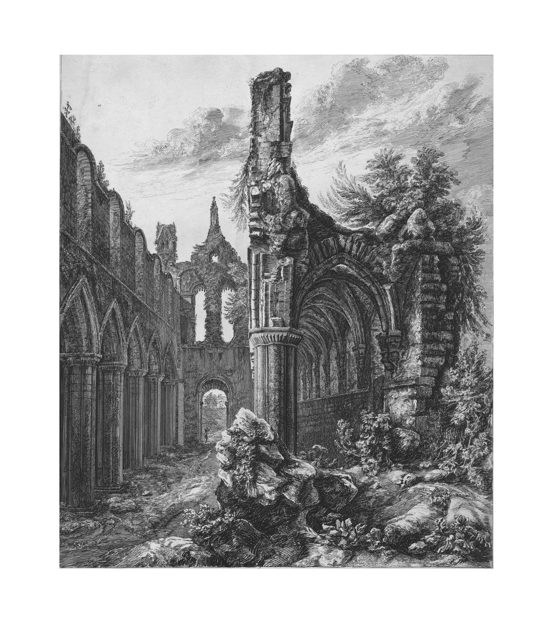Kirkstall Abbey, Yorkshire, 1823. av Unbekannt