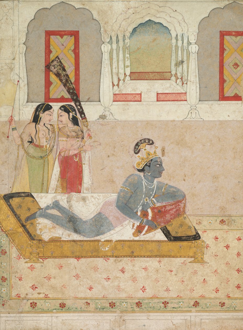 Krishna väntar på Radha, ca. 1750-1760. av Unbekannt