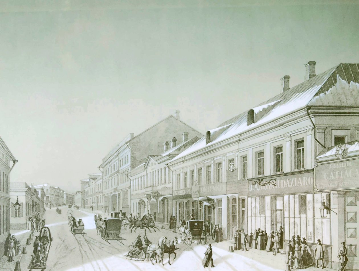 Kuznetsky Most, Moskva, Ryssland, 1840-talet. av Unbekannt