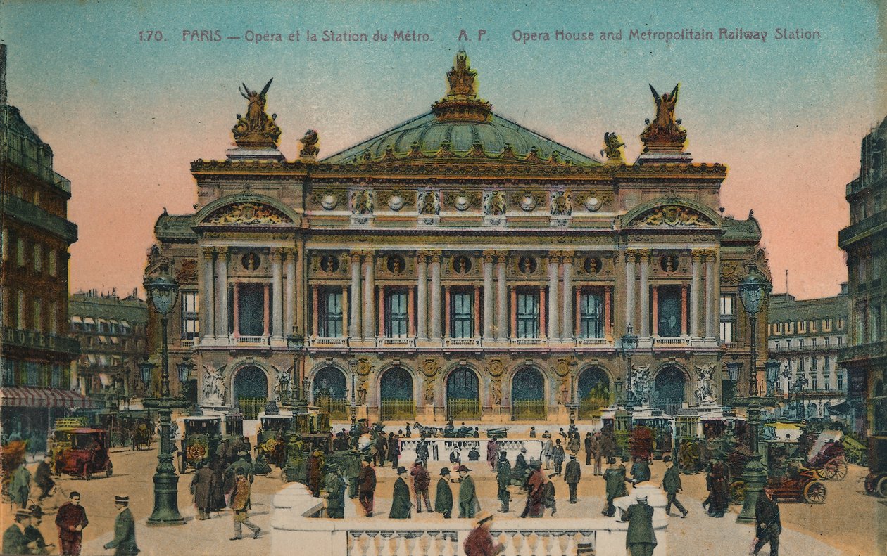 LOpéra och tunnelbanestation, Paris, c1920 av Unbekannt