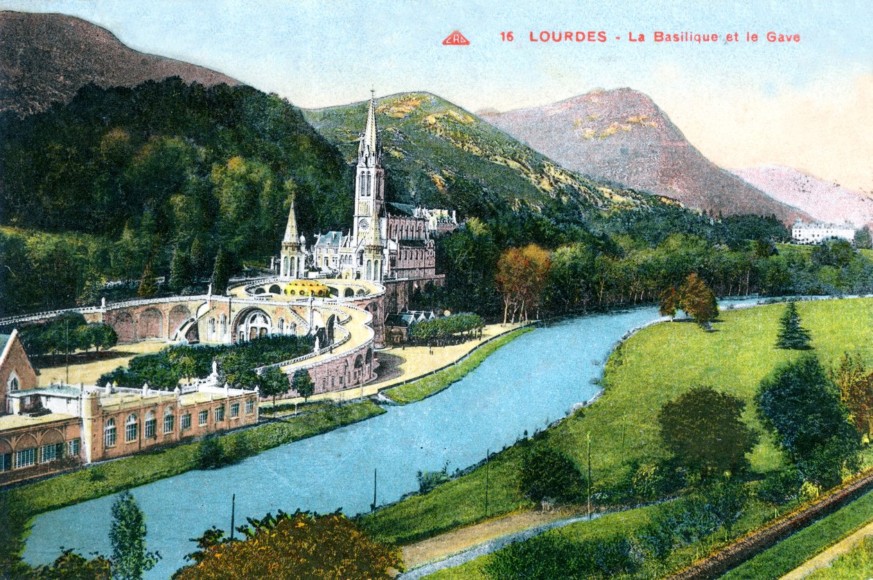 Basilikan och gaven, Lourdes, Frankrike, 1933 av Unbekannt