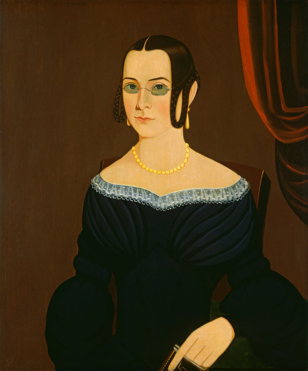 Dam som bär glasögon, ca. 1840. av Unbekannt