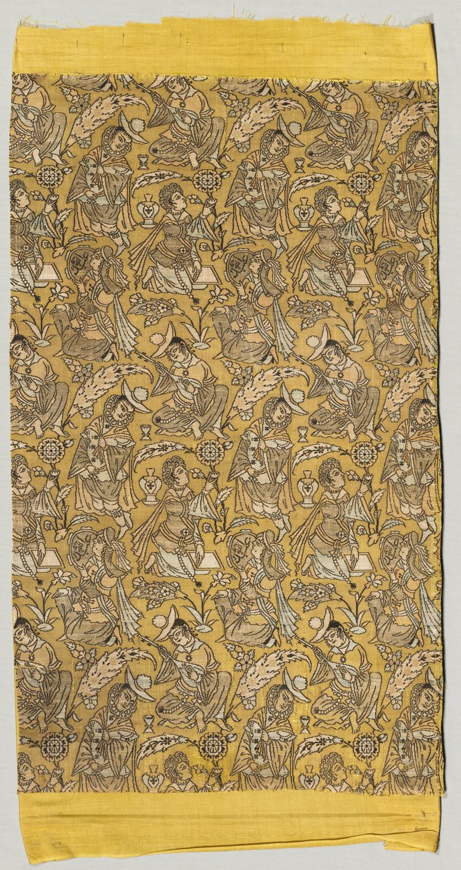Lampas med dansare och musiker, 1600-1650. av Unbekannt