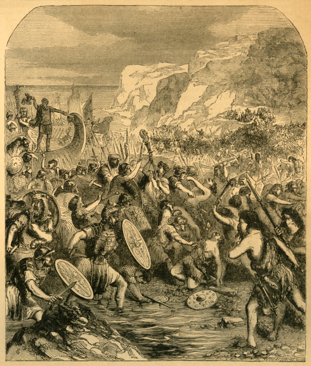 Julius Caesars landstigning, c1890. av Unbekannt
