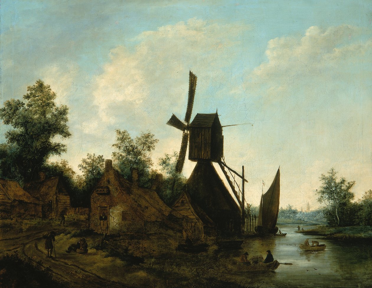 Landskapsväderkvarn, 1600-talet. av Unbekannt